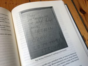 Wpis Romana Polańskiego do szpitalnego notesu Komedy.